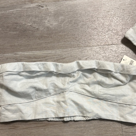 Maeve Soft Gray Strapless Crop Top - Picture 4 of 7